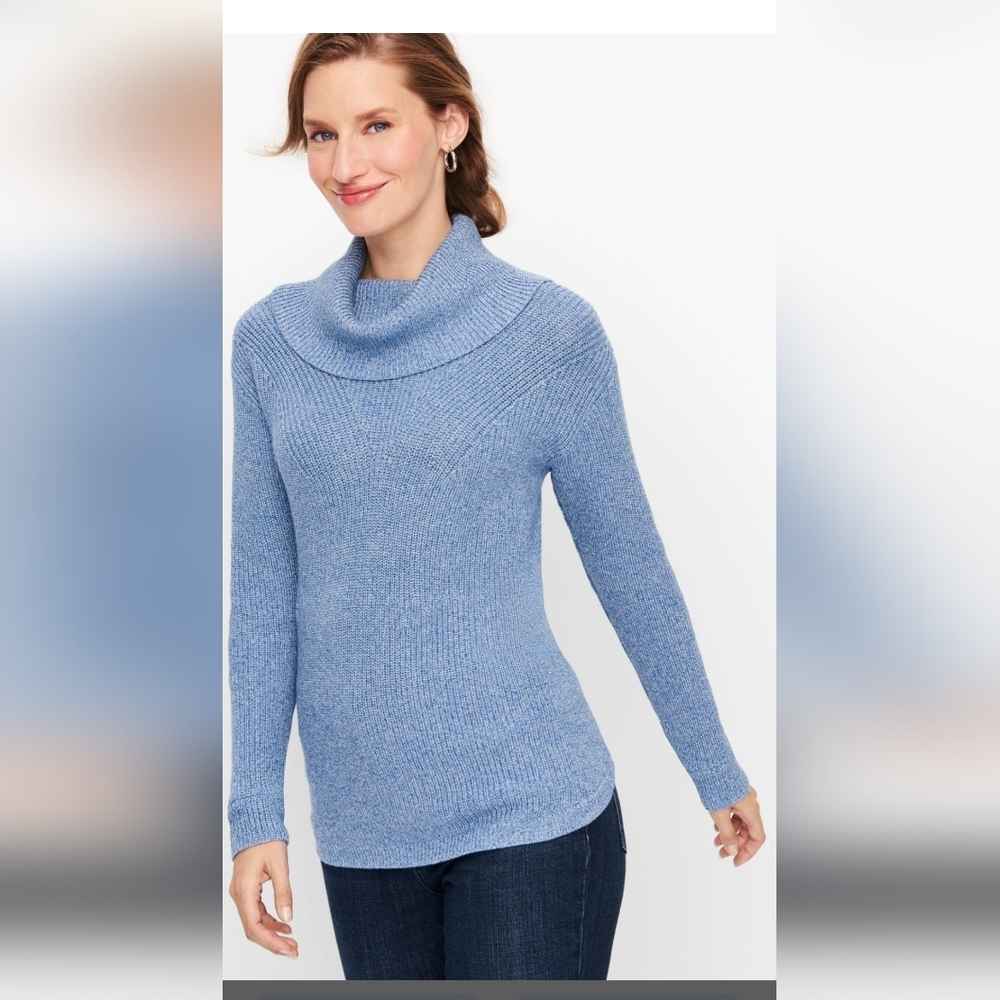 Cotton Modal Cowlneck Sweater - Marl M